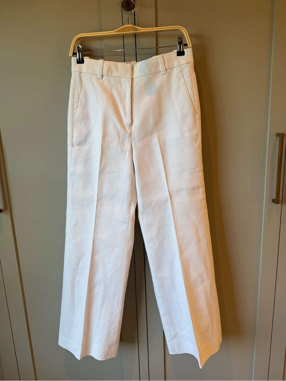 J. Crew Linen Blend White Ivory Trousers